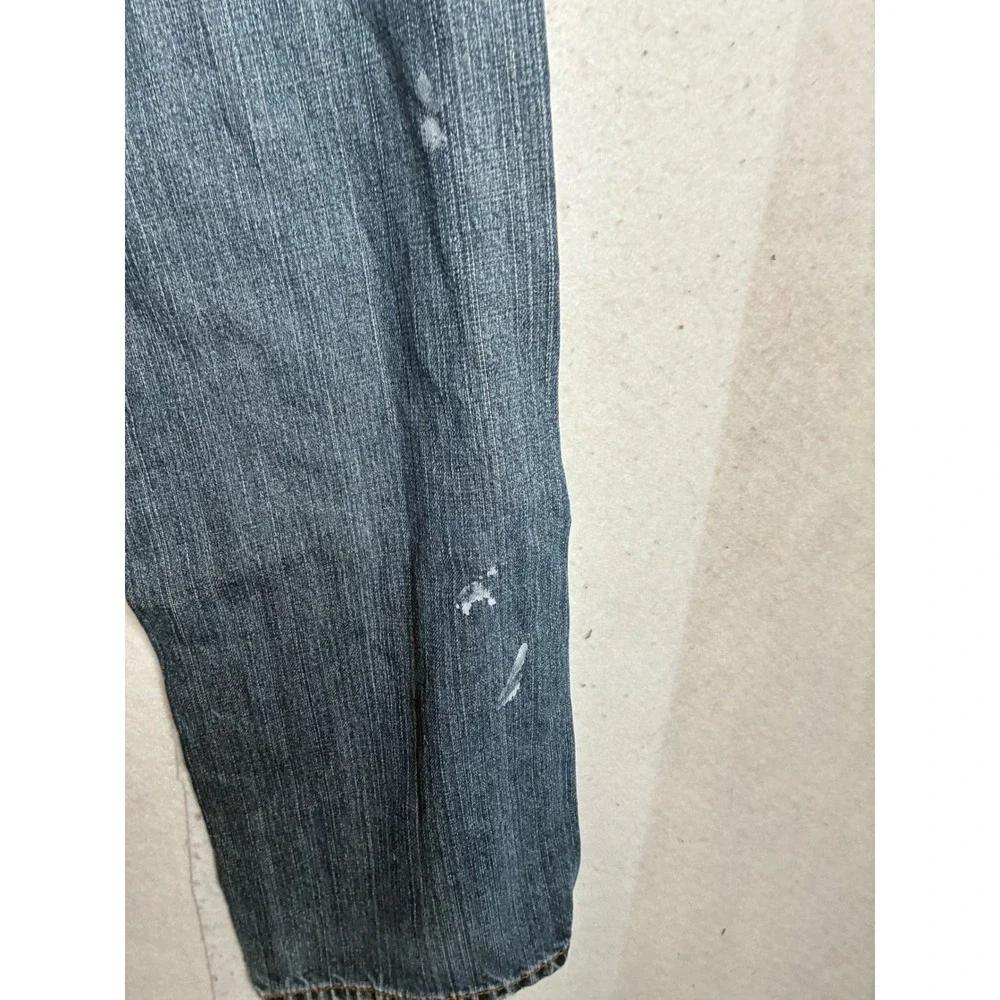 Levis 514 Straight Fit Mens Jeans 34x32 Medium‎ Wash Distressed Blue Denim